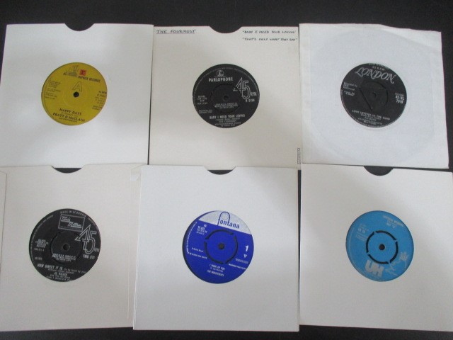 A collection of 7" vinyl singles including The Beatles, Robert Plant, The Jam, Free, Madonna, - Image 18 of 42