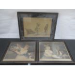 Two J.Rufsell framed prints including "The Favourite Rabbit" and Tom and his Rabbit", along with a