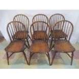 A set of six Batheaston Windsor stick back chairs with crinoline stretchers.