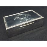 A large hallmarked silver snuff box by Mappin & Webb, London 1909