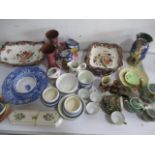 A collection of various china including Carlton Ware, Spode Blue Italian, Wade, etc
