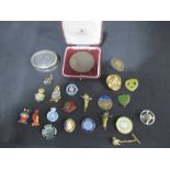 A collection of various badges ( including silver) Dairy Farmer Association medal etc.