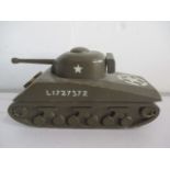A wooden toy WWII American tank, stamped "Diamond" to underside