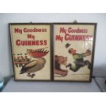 Two vintage framed "My Goodness My Guinness" advertising posters.