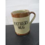 A stoneware Moira oversized tankard "Father's Mug"