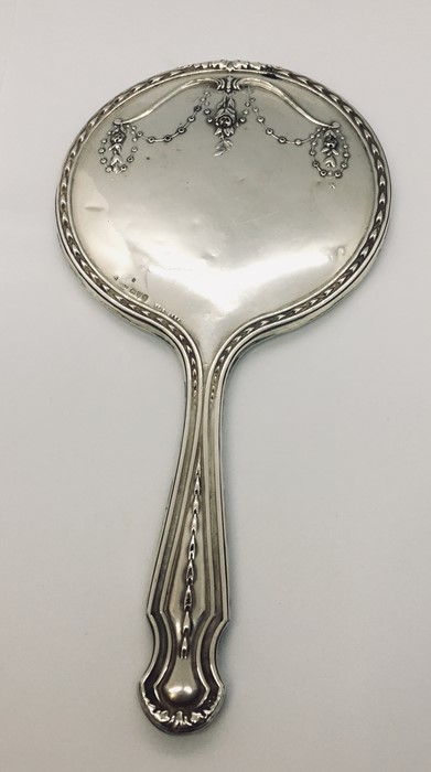 A hallmarked silver dressing table mirror