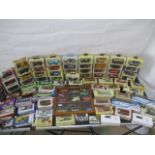 A collection of boxed die cast cars including Days Gone, Oxford, Lledo etc