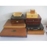 A collection of sewing and display cases.