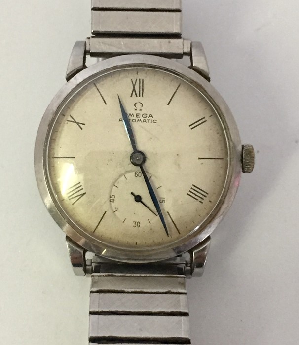 An Omega automatic stainless steel wristwatch on replacement expanding strap. - Image 2 of 2