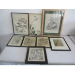 A collection of various pictures to include Japanese prints, etc.