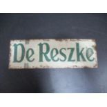 A enamelled "De Reszke" sign