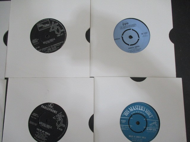 A collection of 7" vinyl singles including The Beatles, Robert Plant, The Jam, Free, Madonna, - Image 17 of 42