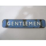 A vintage enamelled "Gentlemen" sign, possibly Scottish railway, 46 cm length