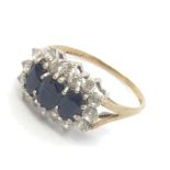 A 9ct gold sapphire dress ring