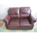 A two seater leather sofa