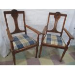 A pair of oak Art Nouveau carver chairs