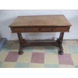 A Victorian mahogany centre table with two drawers.