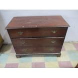 A mahogany chest of three drawers