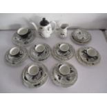 A Ridgway Potteries "Homemaker" black and white part coffee set