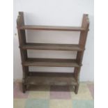 An oak freestanding bookcase