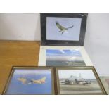 Two Richard Austin mounted photographs- including the Red Arrows over Lyme Regis 1999 and two