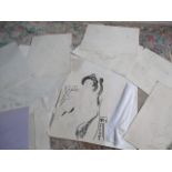 A portfolio of approx.100+ sketches all signed Midlane ( Brian Midlane- 20th Century) containing