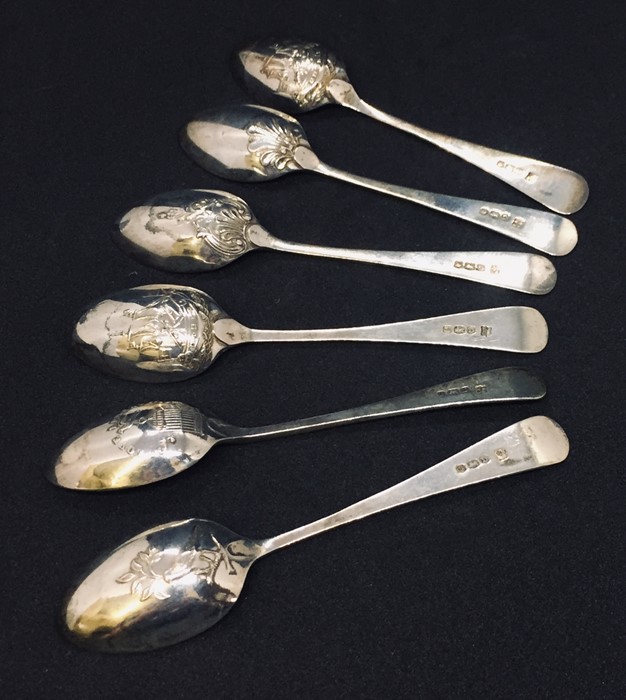 A cased set of hallmarked silver coffee spoons - Image 2 of 5