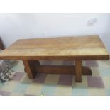 An art deco refectory table - length 198cm, width 83cm