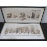 Two signed etchings by Boris O'Klein from 'The Dirty Dogs of Paris' series