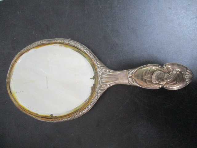 A silver backed mirror ( A/F), a silver coffee spoon along with various silver plated items - Image 8 of 11