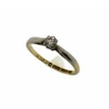 An 18ct gold and platinum diamond solitaire ring