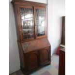 An Art Nouveau bureau bookcase - no key