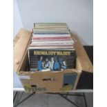 A collection of vinyl records including Tammy Wynette, Bread, Gilbert & Sullivan, Bill Haley & The