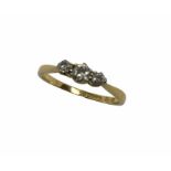 An 18ct gold and platinum diamond 3 stone ring