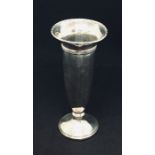 A hallmarked silver trumpet vase