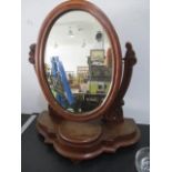 A Victorian mahogany toilet mirror