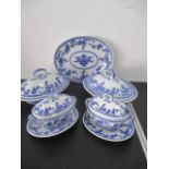 A collection of Mintons blue and white dinner ware