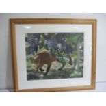 A framed print by Carl Brenders, "Between The Vines - Red Fox", 7/950 with certificate of
