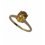 A 9ct gold ring set with a citrine, size M1/2