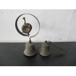 Two brass butlers bells