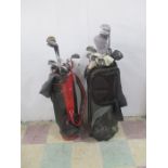 Two sets of golf clubs, one set by pinseeker, the other by Sundridge