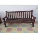 A wooden garden bench