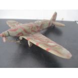 A "folk art" handmade wooden model of a WWII fighter plane ( Hurricane/Spitfire)