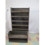 A vintage 9 piece industrial modular shelving unit