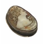 A Victorian silver mounted cameo brooch