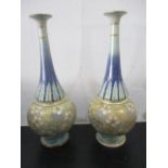 A pair of Doulton vases, 30cm height