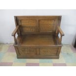 A oak Monks bench