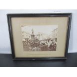 A framed photograph titled "Axminster Great Market, May 12th 1904"