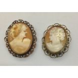 Two cameo brooches