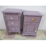 Two painted bedside cabinets